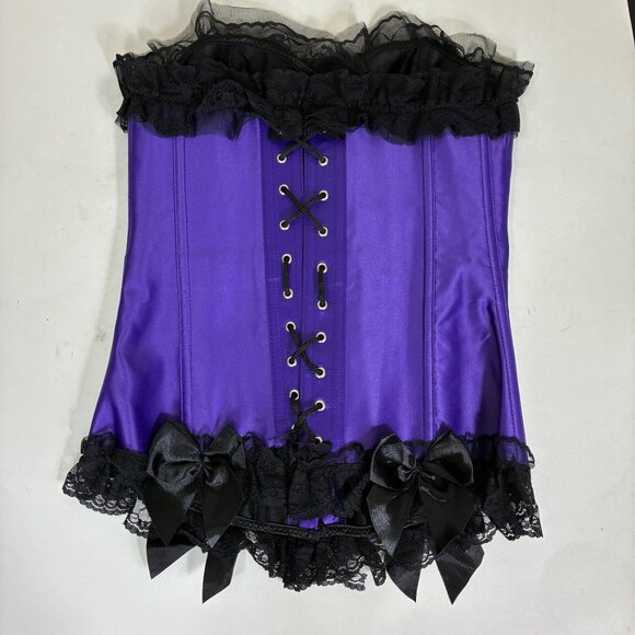 Y2K Music Legs Ruffled Lace Corset Lingerie Size Small Romantic Sexy - Picture 5 of 8